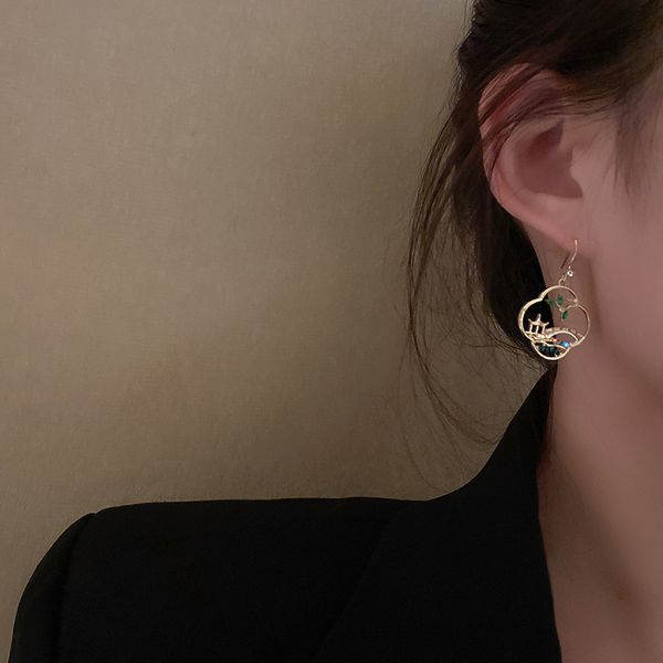 korean dongdaemun diamond-embedded ancient style bridge earrings retro chinese style fashion simple eardrops elegant and personalized earrin, Golden
korean dongdaemun diamond-embedded ancient style bridge earrings retro chinese style fashion simple eardrops elegant and personalized earrin, Golden