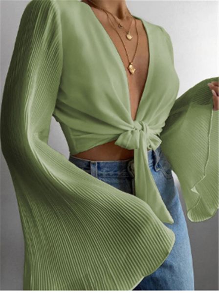 women's blouses & shirts spring flare long sleeve beach blouse solid deep v neck women shirt blusas summer tie-up hollow out stree, White
women's blouses & shirts spring flare long sleeve beach blouse solid deep v neck women shirt blusas summer tie-up hollow out stree, White