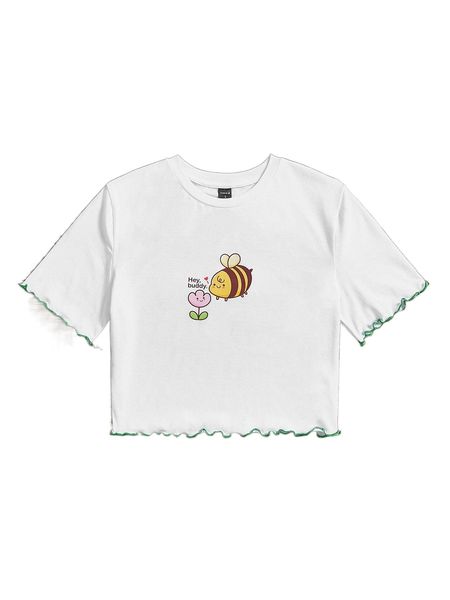 x. lemon whiskers c.artoon graphic l.ettuce t.rim tee e69y#, White
x. lemon whiskers c.artoon graphic l.ettuce t.rim tee e69y#, White