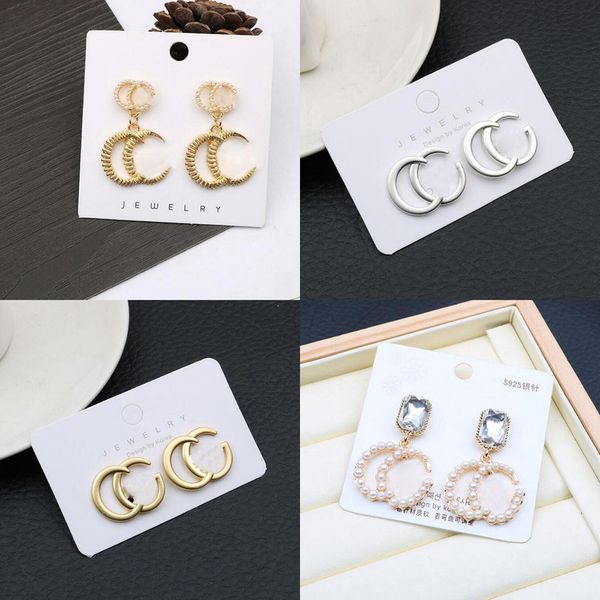 20style 18k gold plated copper alloy designer double letters stud earrings small geometric crystal rhinestone pearl earring jewelry accessor, Golden;silver
20style 18k gold plated copper alloy designer double letters stud earrings small geometric crystal rhinestone pearl earring jewelry accessor, Golden;silver