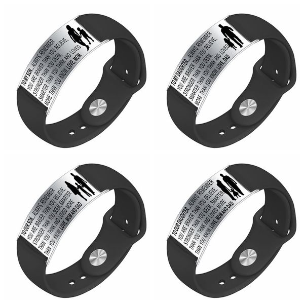 stainless steel initial bracelet to my son jewelry silicone wristband bangles family jewelry christmas gift, Golden;silver
stainless steel initial bracelet to my son jewelry silicone wristband bangles family jewelry christmas gift, Golden;silver