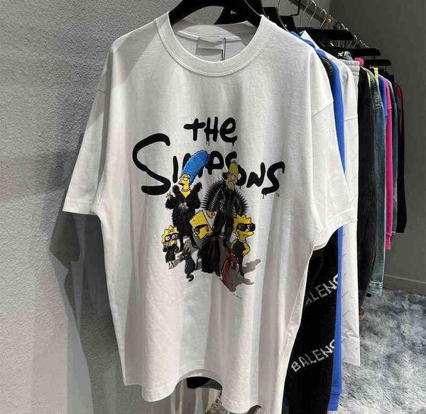 22ss new paris family co branded simpsons short sleeve t-shirt version loose unisex, White;black
22ss new paris family co branded simpsons short sleeve t-shirt version loose unisex, White;black