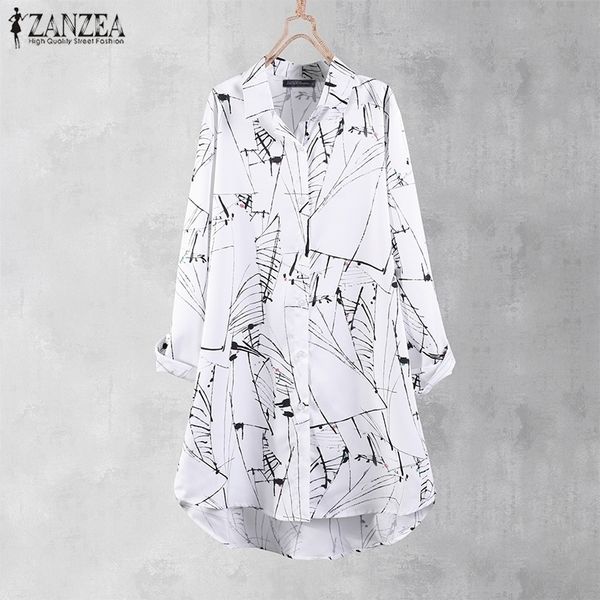 plus size tunic women printed blouse long shirt zanzea casual button down shirt chemise female long sleeve lapel blusas y200622, White
plus size tunic women printed blouse long shirt zanzea casual button down shirt chemise female long sleeve lapel blusas y200622, White
