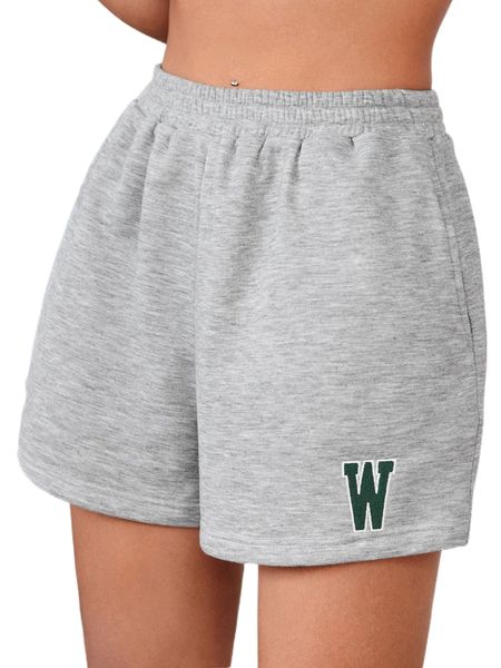 letter embroidery track shorts 14pq#, White;black