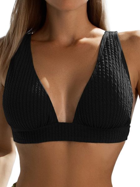 plain buckle bikini p4mc#, White;black