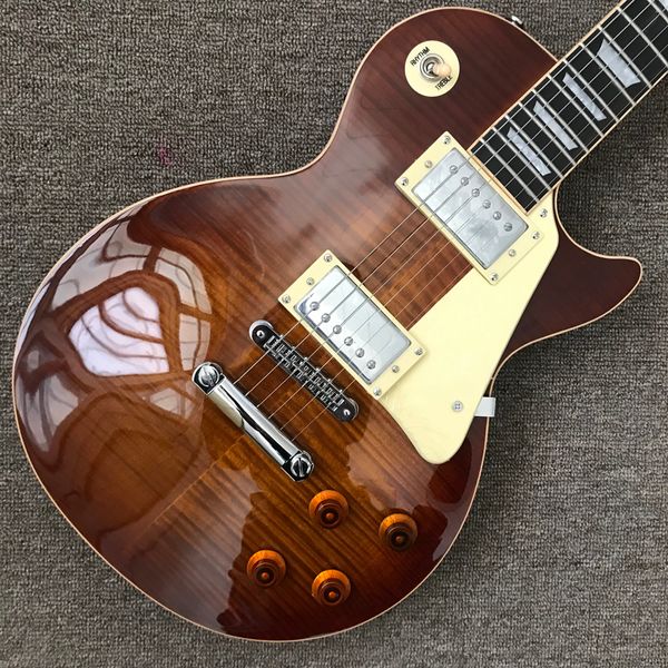 lp electric guitar, rosewood fingerboard, one piece of body and neck, frets binding, tune-o-matic bridge, chrome hardware, tobacco burst map
lp electric guitar, rosewood fingerboard, one piece of body and neck, frets binding, tune-o-matic bridge, chrome hardware, tobacco burst map
