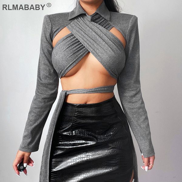 fashion women autumn turn-down collar criss-cross bandage cropped tshirts slim backless long sleeve wrap lace up short, White
fashion women autumn turn-down collar criss-cross bandage cropped tshirts slim backless long sleeve wrap lace up short, White