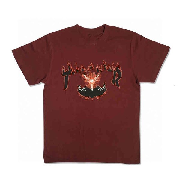 sheep's thra fashion brand head devil death flame men and women's lovers versatile new cotton short half sve t-shirt, White
sheep's thra fashion brand head devil death flame men and women's lovers versatile new cotton short half sve t-shirt, White