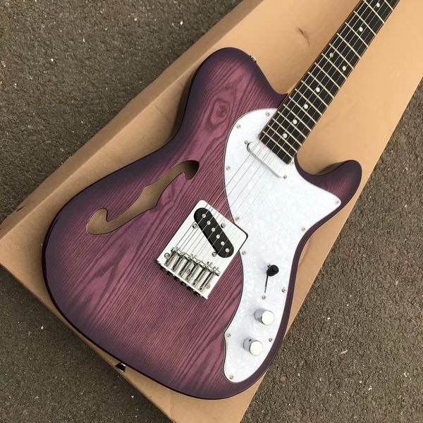 semi-hollow body tele electric guitar f hole ash body fingerboard ebony purple matt finish
semi-hollow body tele electric guitar f hole ash body fingerboard ebony purple matt finish