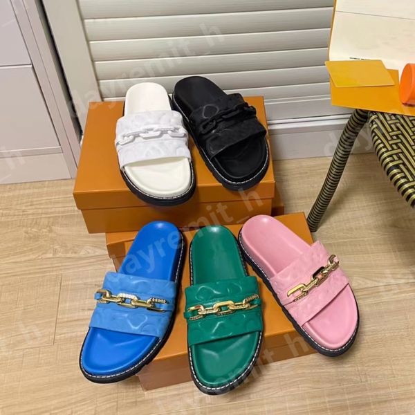 designer sandals women slippers paseo flat comfort slippers chain slipper embossed lambskin accessorized oversized gold-tone outdoor slides, Black
designer sandals women slippers paseo flat comfort slippers chain slipper embossed lambskin accessorized oversized gold-tone outdoor slides, Black
