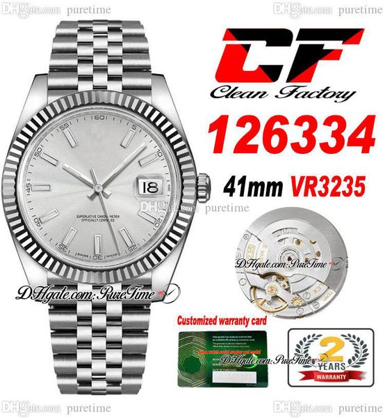 clean cf date 41mm 126334 vr3235 automatic mens watch sivler dial stick markers 904l jubileesteel bracelet same serial card super edition wa, Slivery;brown
clean cf date 41mm 126334 vr3235 automatic mens watch sivler dial stick markers 904l jubileesteel bracelet same serial card super edition wa, Slivery;brown
