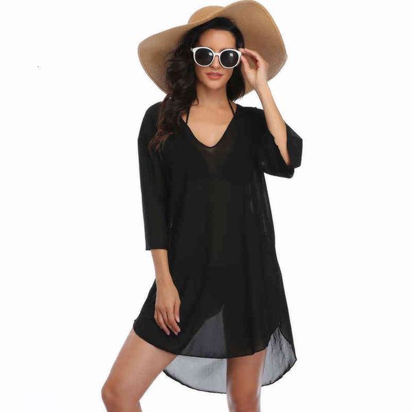 designer women's swimwear bikini goman perspective solid color mh loose beach bikini sunscreen blouse, White;black
designer women's swimwear bikini goman perspective solid color mh loose beach bikini sunscreen blouse, White;black