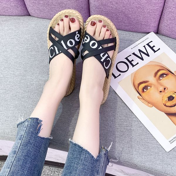 fashion sandals printed letter linen summer beach shoes skidproof indoor slippers 230mm-250mm, Black
fashion sandals printed letter linen summer beach shoes skidproof indoor slippers 230mm-250mm, Black