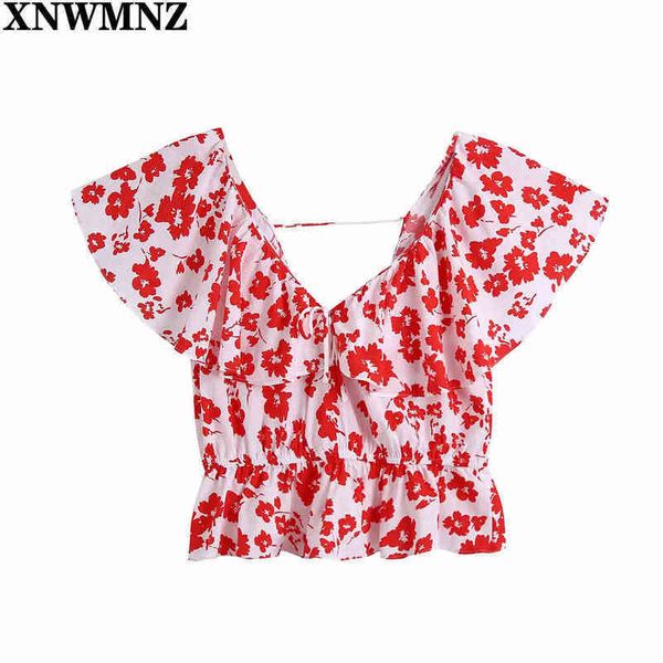 xnwmnz women printed blouse with ruffles woman v neck bow and short ruffled sleeves womens blouses et chemises 210513, White
xnwmnz women printed blouse with ruffles woman v neck bow and short ruffled sleeves womens blouses et chemises 210513, White
