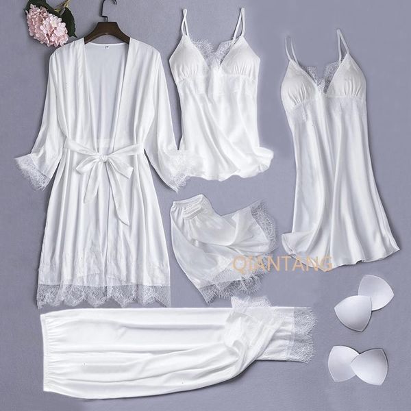 white silk pajamas set sleepwear women 5pcs bride wedding robe nightgown lace chemise kimono bathrobe gown lingerie, Black;red
white silk pajamas set sleepwear women 5pcs bride wedding robe nightgown lace chemise kimono bathrobe gown lingerie, Black;red