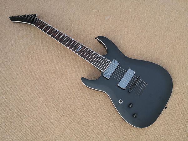 left hand 7 strings matte black electric guitar basswood body white binding rosewood fingerboard fixed bridge black buttons
left hand 7 strings matte black electric guitar basswood body white binding rosewood fingerboard fixed bridge black buttons