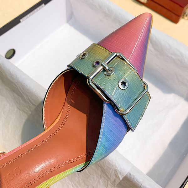 rainbow colorful patent leather women sandals elegant pointed toe buckle high heels wedding shoes slingback pumps big size 35-42, Black
rainbow colorful patent leather women sandals elegant pointed toe buckle high heels wedding shoes slingback pumps big size 35-42, Black