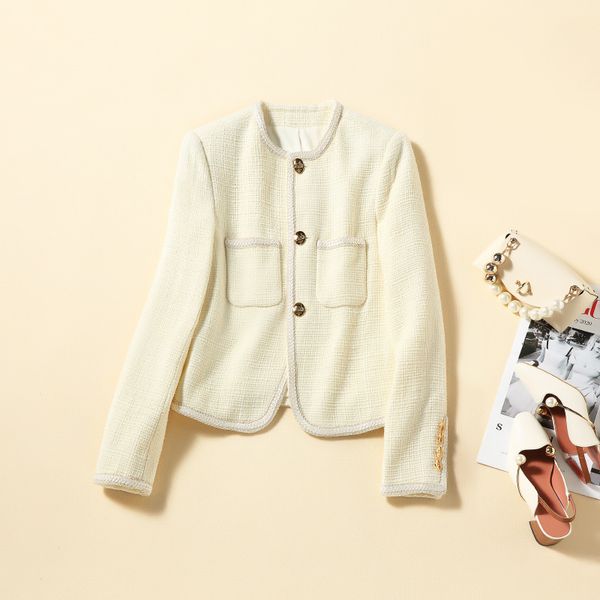 women's wool & blends shenzhen nanyou early spring female round neck small fragrance celebrity single breasted suit leisure wool coat 6, Black
women's wool & blends shenzhen nanyou early spring female round neck small fragrance celebrity single breasted suit leisure wool coat 6, Black