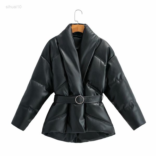 2021 new fashion women winter vintage black thick warm faux leather parka female elegant pu zipper belt padded jacket overcoats l220725
2021 new fashion women winter vintage black thick warm faux leather parka female elegant pu zipper belt padded jacket overcoats l220725