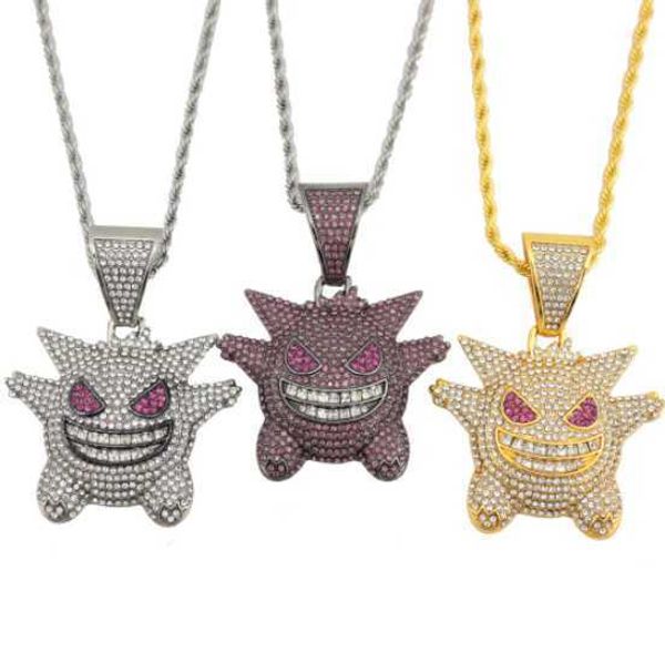 hip hop necklace, purple crystal pendant, cartoon jewelry, gifts for men and women, Silver
hip hop necklace, purple crystal pendant, cartoon jewelry, gifts for men and women, Silver