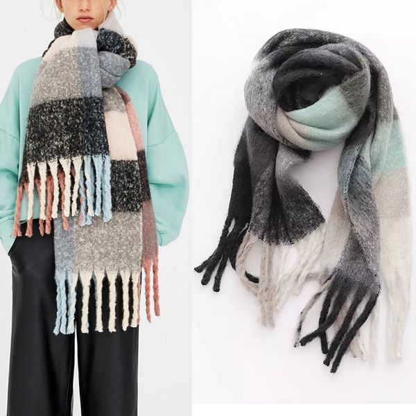 thick women plaid scarf winter warm pashmina shawls cashmere wrap lady tassel check pattern scarves rainbow hairy bufanda, Blue;gray
thick women plaid scarf winter warm pashmina shawls cashmere wrap lady tassel check pattern scarves rainbow hairy bufanda, Blue;gray
