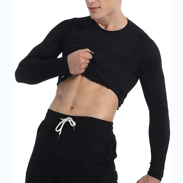 men body shapers waist trainer body-sculpting long-sleeved t-shir sauna tank workout shirt, Black;brown
men body shapers waist trainer body-sculpting long-sleeved t-shir sauna tank workout shirt, Black;brown