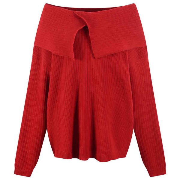 women's knits tees atmosphere red sweater women's early spring lazy off shoulder lapel loose medium length knitted pq2s, White
women's knits tees atmosphere red sweater women's early spring lazy off shoulder lapel loose medium length knitted pq2s, White