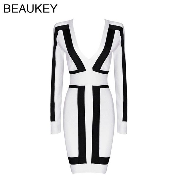 fashion rayon white and black deep v neck autumn winter long sleeve women bodycon bandage party dress 210414, Black;gray
fashion rayon white and black deep v neck autumn winter long sleeve women bodycon bandage party dress 210414, Black;gray