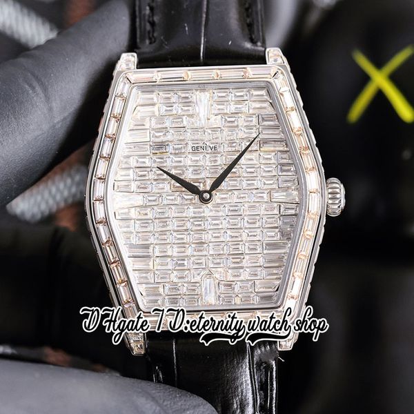 twf malte paved baguette diamonds dial a21j automatic mens watch iced out baguette cut diamond bezel black leather strap super edition etern, Slivery;brown
twf malte paved baguette diamonds dial a21j automatic mens watch iced out baguette cut diamond bezel black leather strap super edition etern, Slivery;brown