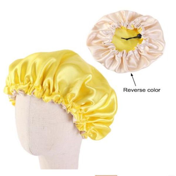 children's double colored hat nightcap elastic adjustment button baby candy color s55, Yellow
children's double colored hat nightcap elastic adjustment button baby candy color s55, Yellow
