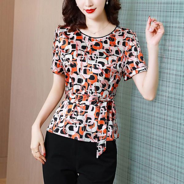 1513 summer silk t shirt women short sleeves vintage printed satin o-neck t-shirt, White
1513 summer silk t shirt women short sleeves vintage printed satin o-neck t-shirt, White