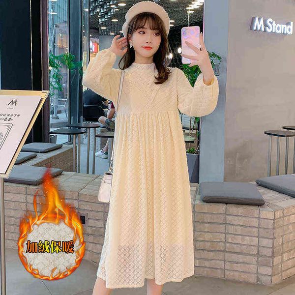 winter maternity lace dress with thickening velvet long sleeve fashion pregnant woman aline dress with fleece sweet dress j220628, White
winter maternity lace dress with thickening velvet long sleeve fashion pregnant woman aline dress with fleece sweet dress j220628, White