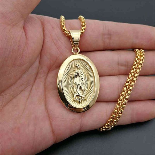 hip hop iced out big virgin mary necklaces pendants gold color stainless steel chain for women christian jewelry madonna n1368, Silver
hip hop iced out big virgin mary necklaces pendants gold color stainless steel chain for women christian jewelry madonna n1368, Silver