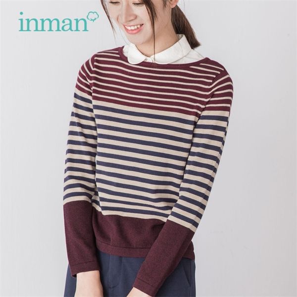 inman women 2019 spring autumn new allmatch casual oneck striped pullover sweater long sleeve autumn knitting t200319, White;black
inman women 2019 spring autumn new allmatch casual oneck striped pullover sweater long sleeve autumn knitting t200319, White;black