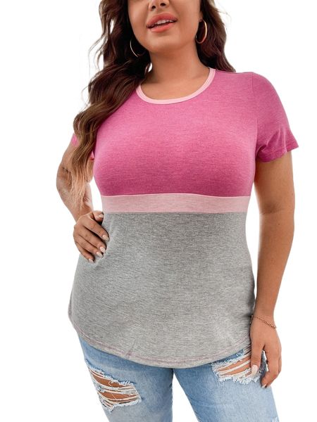 plus cut and sew tee s9fg#, Black