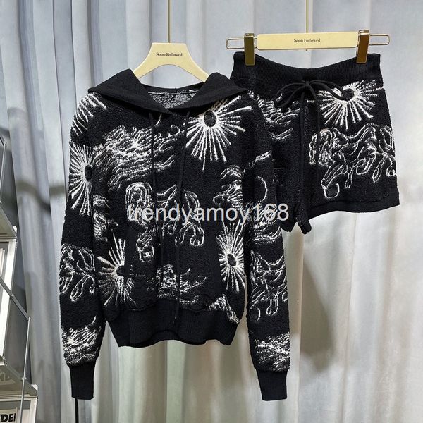 women's knits & tees early spring classic black and white jacquard towel knitted hoodie + fashion shorts short suit women
women's knits & tees early spring classic black and white jacquard towel knitted hoodie + fashion shorts short suit women