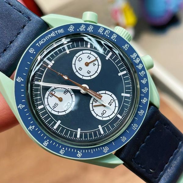 bioceramic moonswatch swiss quqrtz chronograph mens watch so33g100 mission to earth 42mm real green ceramic blue dial nylon strap with box s, Slivery;brown
bioceramic moonswatch swiss quqrtz chronograph mens watch so33g100 mission to earth 42mm real green ceramic blue dial nylon strap with box s, Slivery;brown