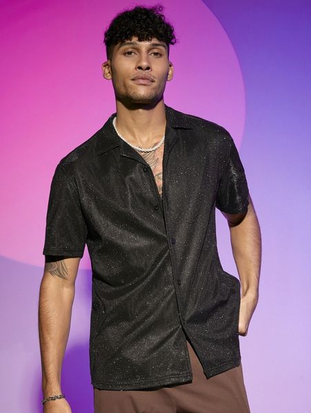 men button front shirt g1pw#, White;black