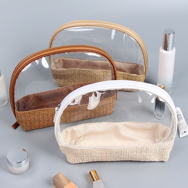 fashion girl cosmetic bags women portable knitting transparent waterproof pvc weave shell shaped makeup storage wash bag
fashion girl cosmetic bags women portable knitting transparent waterproof pvc weave shell shaped makeup storage wash bag