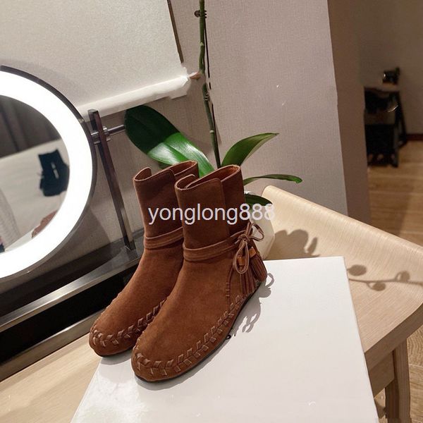 boots leather women's boots autumn and winter frosted round head woven martin tassel flat bottomed short, Black
boots leather women's boots autumn and winter frosted round head woven martin tassel flat bottomed short, Black
