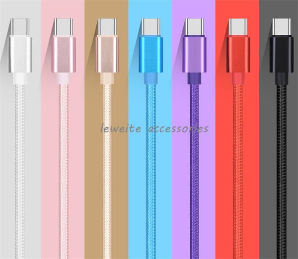 usb type c cables nylon braided fast charger cord for all usb type-c devices
