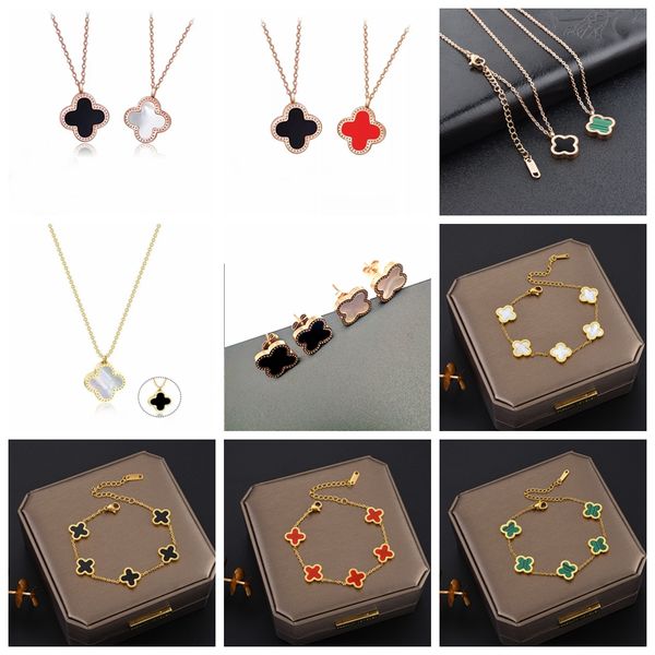 luxury colorful four leaf clover pendant necklace stainless steel charm bracelet earring, Silver
luxury colorful four leaf clover pendant necklace stainless steel charm bracelet earring, Silver