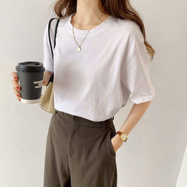 womens short-sleeved t-shirt 2022 summer new loose round neck half-sleeved blouse bottoming shirt ins trendy solid color, White
womens short-sleeved t-shirt 2022 summer new loose round neck half-sleeved blouse bottoming shirt ins trendy solid color, White