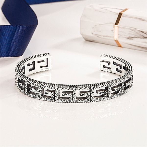 81% off factory for sale gujia double open bracelet silver hollow out wide men's and women's bracelets, Black
81% off factory for sale gujia double open bracelet silver hollow out wide men's and women's bracelets, Black