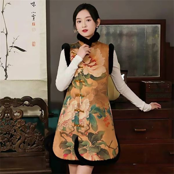 casual dresses wind peony printed vest dress autumn winter suede rabbit hair cotton warm skirt 211113 zppg, Black;gray
casual dresses wind peony printed vest dress autumn winter suede rabbit hair cotton warm skirt 211113 zppg, Black;gray