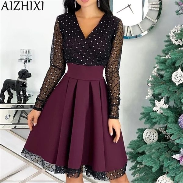 aizhixi flocking sequin mesh patchwork woman dress spring summer v neck long sleeve belted a line mini dresses 220317, Black;gray
aizhixi flocking sequin mesh patchwork woman dress spring summer v neck long sleeve belted a line mini dresses 220317, Black;gray