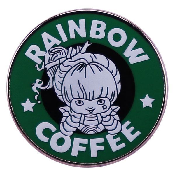80s cartoon rainbow coffee brite enamel pin green brooch badge for backpacks fashion jewelry gift, Blue
80s cartoon rainbow coffee brite enamel pin green brooch badge for backpacks fashion jewelry gift, Blue