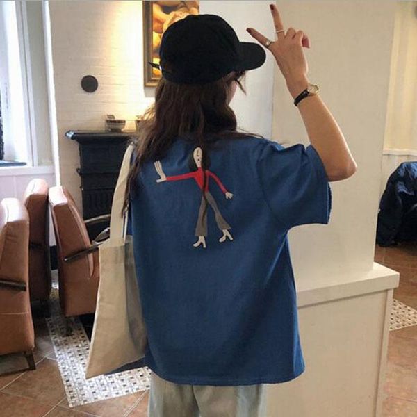 women's t-shirt korean style women letters print short sleeve round neck knitted cotton spandex tee shirt femmewomen's, White
women's t-shirt korean style women letters print short sleeve round neck knitted cotton spandex tee shirt femmewomen's, White