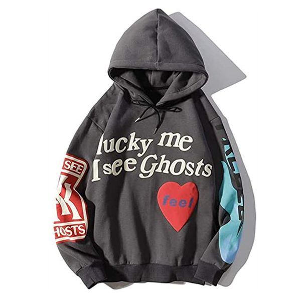 warm hooded womens mens designer hoodie lucky me i see ghost letter hoodies high fashion sweatshirt long sleeve sweatshirt hip hop street st, Black 
warm hooded womens mens designer hoodie lucky me i see ghost letter hoodies high fashion sweatshirt long sleeve sweatshirt hip hop street st, Black