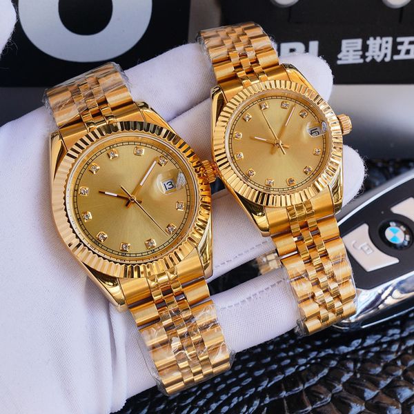 leisure gold couple watch automatic mechanical watches 41mm 36mm diamond case design mens wristwatch fashion ladies wristwatches stainless s, Slivery;brown
leisure gold couple watch automatic mechanical watches 41mm 36mm diamond case design mens wristwatch fashion ladies wristwatches stainless s, Slivery;brown